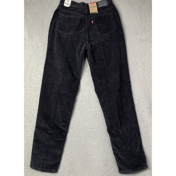 New Levis 506 Corduroy Jeans Womens 28x30 High-Rise Mom Tappered Leg Black NWT - Picture 3 of 10